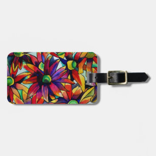 Etiqueta De Bagagem Daisy Straw, flores silvestres multicoloridas