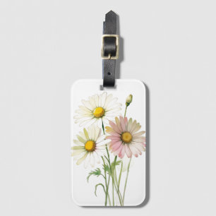 Etiqueta De Bagagem Daisy Watercolor Flower Modern Professional