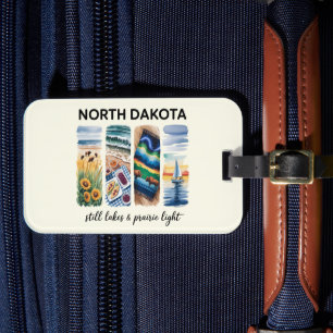 Etiqueta De Bagagem Dakota do Norte - Lagos Estáticos e Luz Prairie