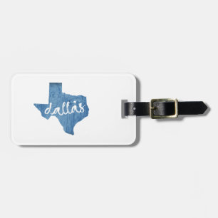 Etiqueta De Bagagem Dallas, Texas Wood Grain