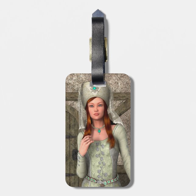 Etiqueta De Bagagem Dama Medieval (Traseira Vertical)