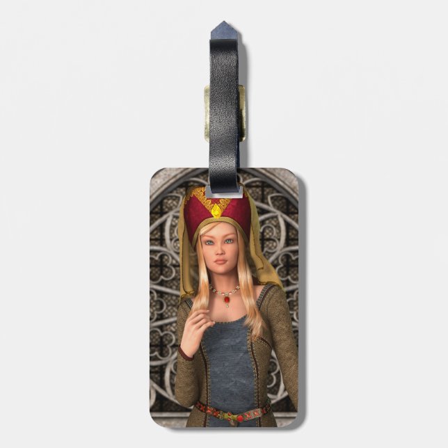 Etiqueta De Bagagem Dama Medieval (Traseira Vertical)