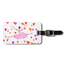 Dança da bailarina em corações coloridos