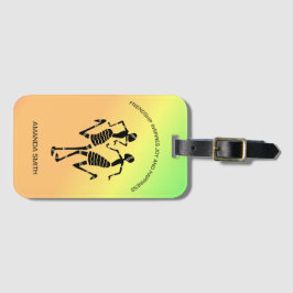 Etiqueta De Bagagem Dança de Felicidade Inspirativa e Colorida