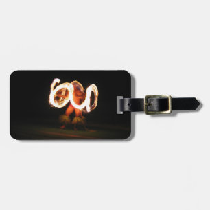 Etiqueta De Bagagem Dança havaiana do fogo