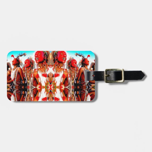Etiqueta De Bagagem Dança Tribal (Frente Horizontal)