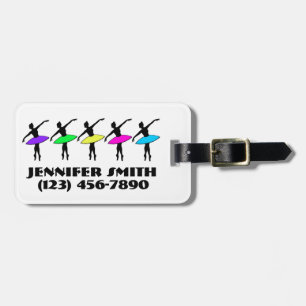 Etiqueta De Bagagem Dançarina Balé Ballerina Personalizada Neon Tutus
