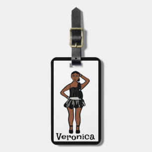 Etiqueta De Bagagem Dançarina de Prata Negra #3