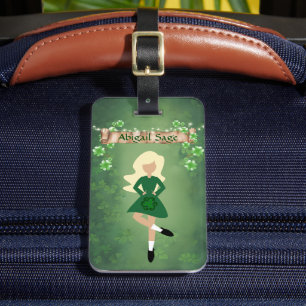 Etiqueta De Bagagem Dançarino Irlandês Personalizado com Dança de Cabe