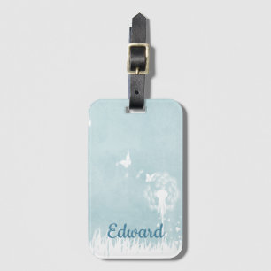 Etiqueta De Bagagem Dandeliões, Borboletas e Céus Azuis