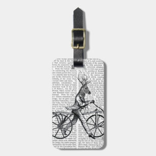 Etiqueta De Bagagem Dandy Deer na Bicicleta Vintage
