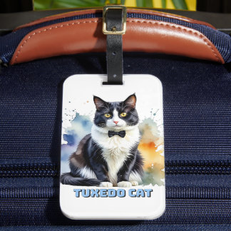 Etiqueta De Bagagem Dapper Tuxedo Cat