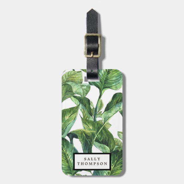 etiqueta de bagagem das folhas tropicais (Frente Vertical)