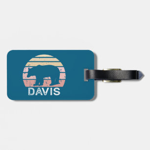 Etiqueta De Bagagem Davis West Virginia Retro Bear