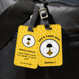 Etiqueta de Bagagem de Abelhas Personalizada e Cut