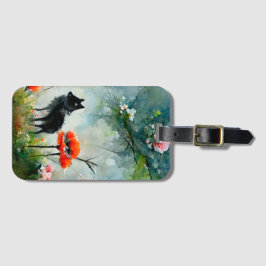 Etiqueta de bagagem de animais selvagens floral