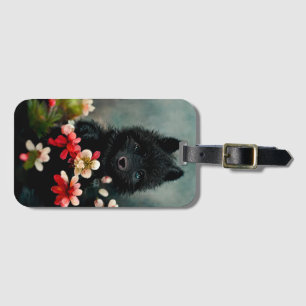 Etiqueta de bagagem de animais selvagens floral