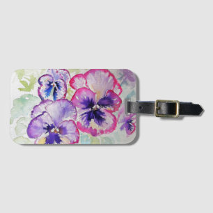 Etiqueta de Bagagem de Aquarela Floral Flor de Vio