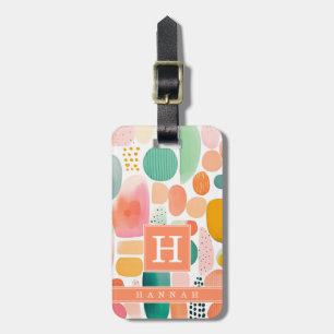 Etiqueta de bagagem de arte abstrata Boho