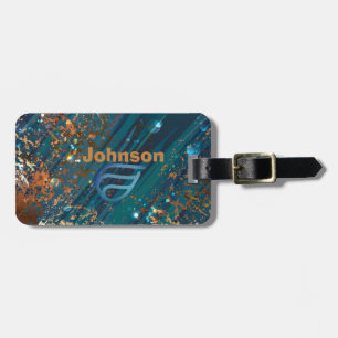 Etiqueta de Bagagem de Azul Cósmico Personalizada