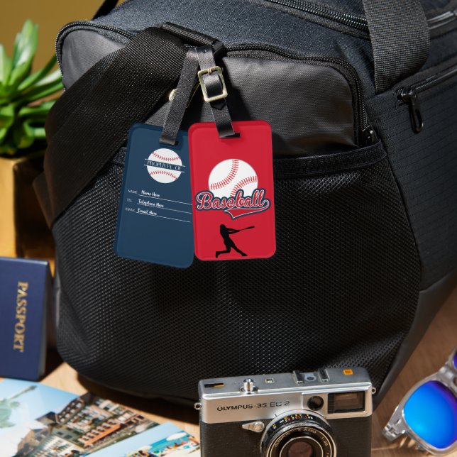 Etiqueta de Bagagem de Baseball Personalizada (Frente e verso)