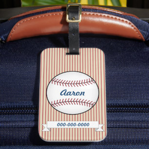 Etiqueta de Bagagem de Baseball Vermelho Personali