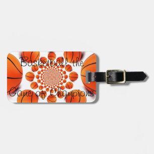 Etiqueta de Bagagem de Basquete de couro