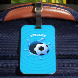 Etiqueta de Bagagem de Bola de Futebol Personaliza