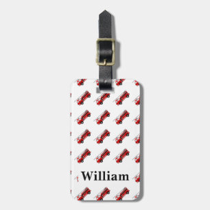 Etiqueta de bagagem de caminhão de bombeiro verme