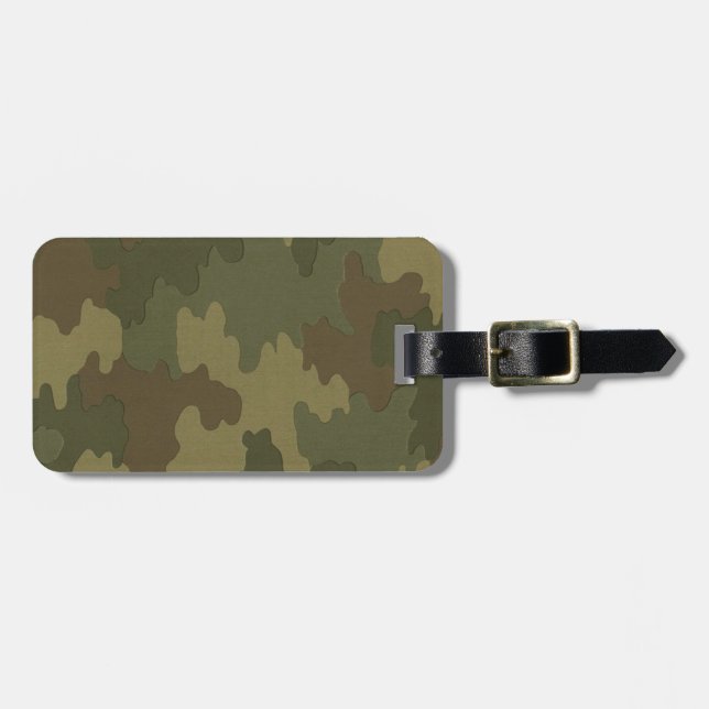 Etiqueta de Bagagem de Camuflagem Escura Personali (Frente Horizontal)