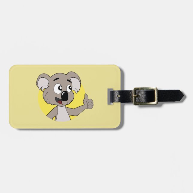 Etiqueta de bagagem de cartoon Koala (Frente Horizontal)