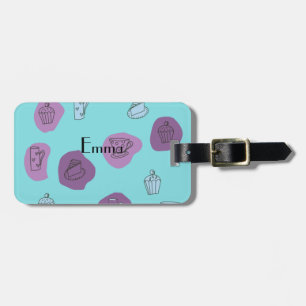 Etiqueta de Bagagem de Chá bonito Quirky