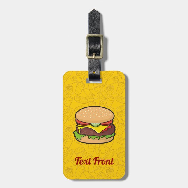 Etiqueta de Bagagem de Cheeseburger (Frente Vertical)