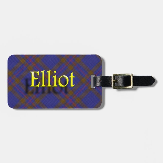 Etiqueta de Bagagem de Clã Elliot para Escócia (Frente Horizontal)