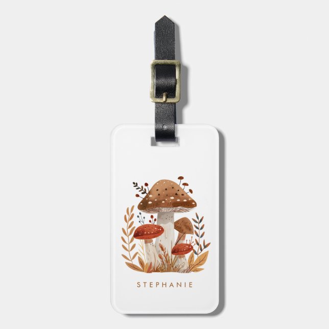 Etiqueta de Bagagem de Cogumelo (Frente Vertical)