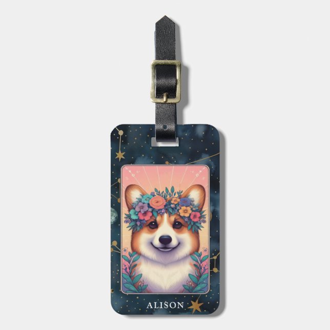 Etiqueta de Bagagem de Corgi (Frente Vertical)