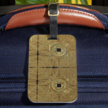 Etiqueta de Bagagem de Corrente Dourada