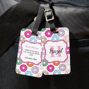 Etiqueta de Bagagem de Donut Rosa