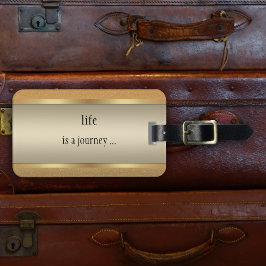 Etiqueta de Bagagem de Dourada Metálica Chic