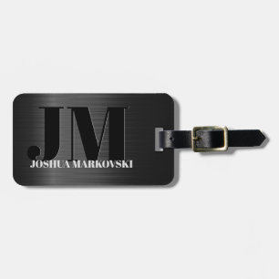 Etiqueta de Bagagem de Fibra de Carbono de Cinza b