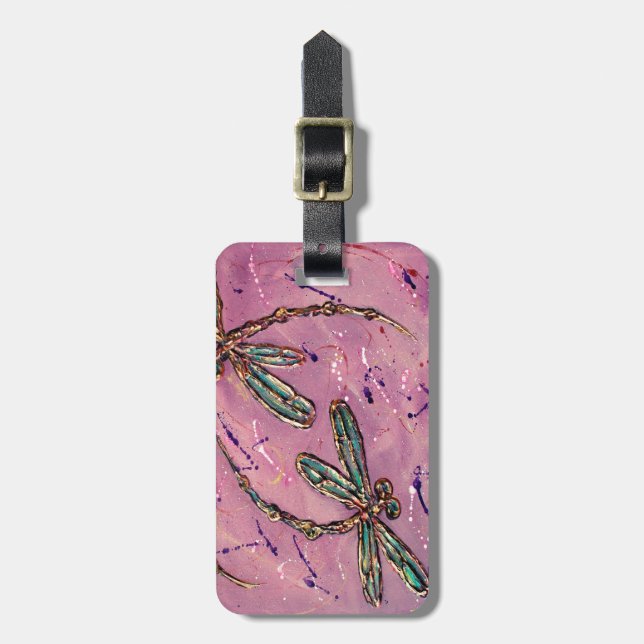 Etiqueta de Bagagem de Fizz Rosa de Voo de Dragonf (Frente Vertical)