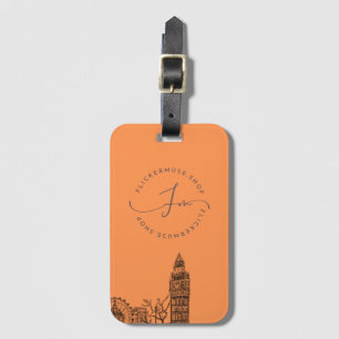 Etiqueta de Bagagem de Flickermuse (Laranja)
