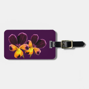 Etiqueta de Bagagem de Flores Púrpuras