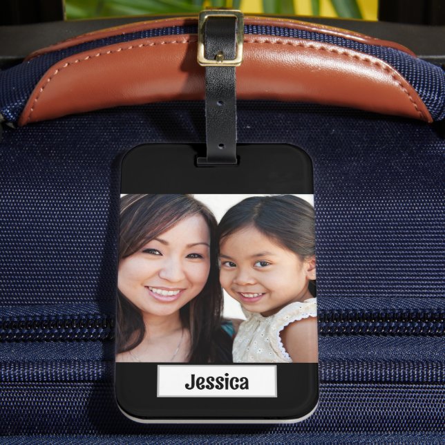 Etiqueta de Bagagem de Foto Personalizada Moderna (Frente Insitu 2)