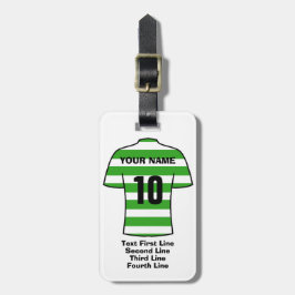 Etiqueta de Bagagem de Futebol - com arcos Verdes