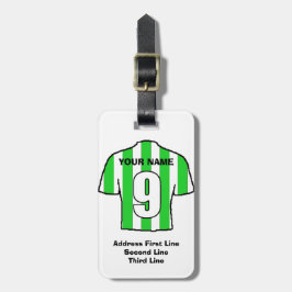 Etiqueta de Bagagem de Futebol - com camisa verde 