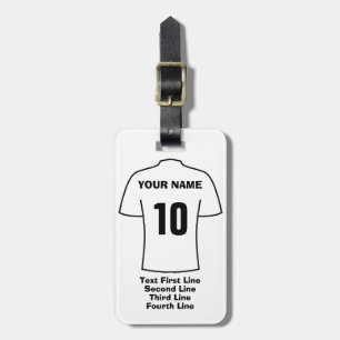 Etiqueta de Bagagem de Futebol - com camisas branc