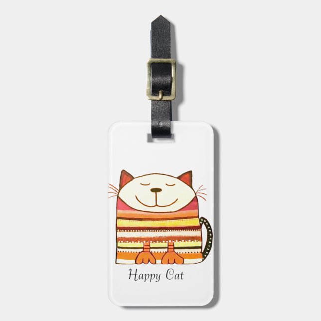 Etiqueta de bagagem de gato (Frente Vertical)