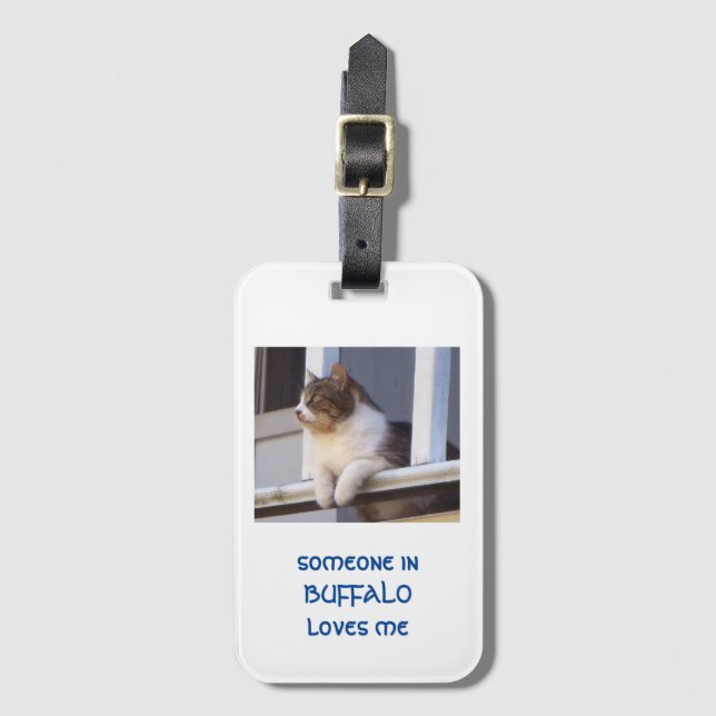 etiqueta de bagagem de gato solitário (Frente Vertical)