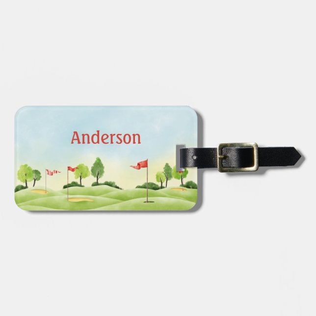 Etiqueta de Bagagem de Golf Personalizada (Frente Horizontal)